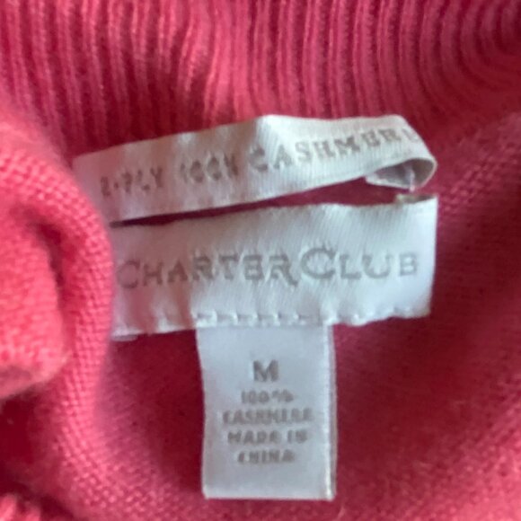 Charter Club 100% Cashmere Turtleneck Sweater Pink Barbie Quiet Luxury Ski-M - Picture 7 of 10